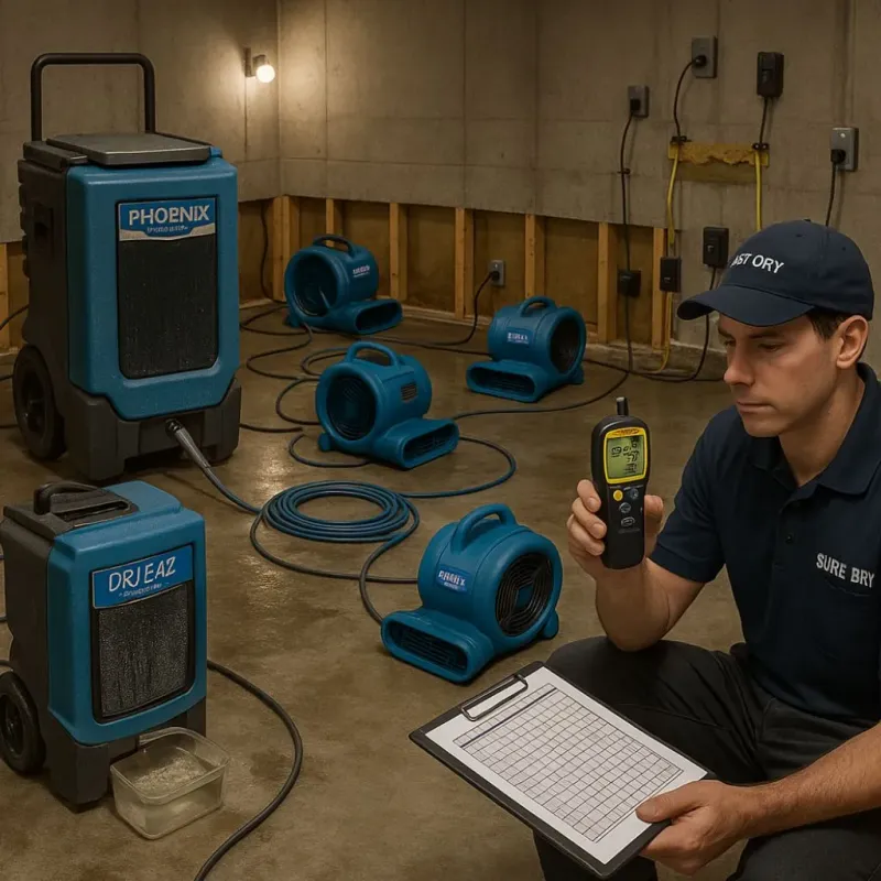 Structural Drying and Dehumidification process in Attica, NY